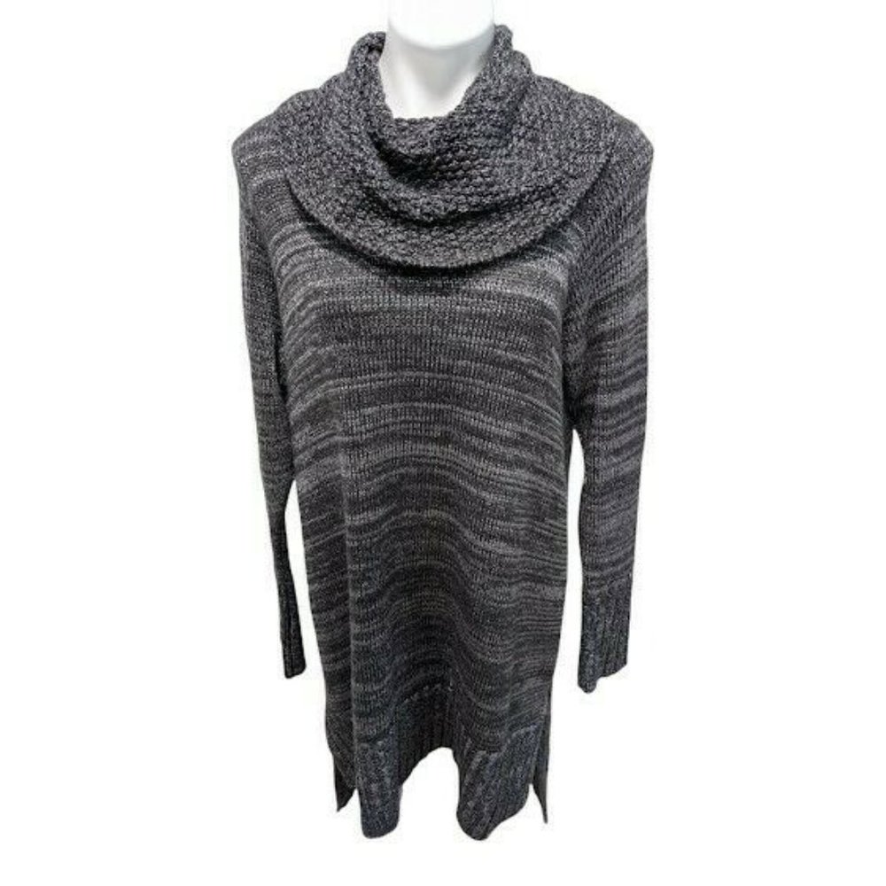 Sympli Womens Size Large Sweater Dress Pullover Gray Cowl Neck Side Slits Canada